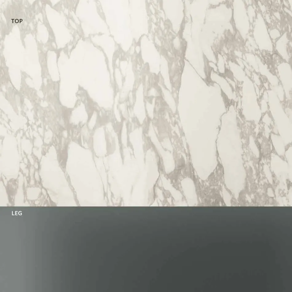 طاولة قهوة جانبية للأريكة مصنوعة من الزجاج المدخن وسطح سيراميك دائري - عشوائي Viadurini