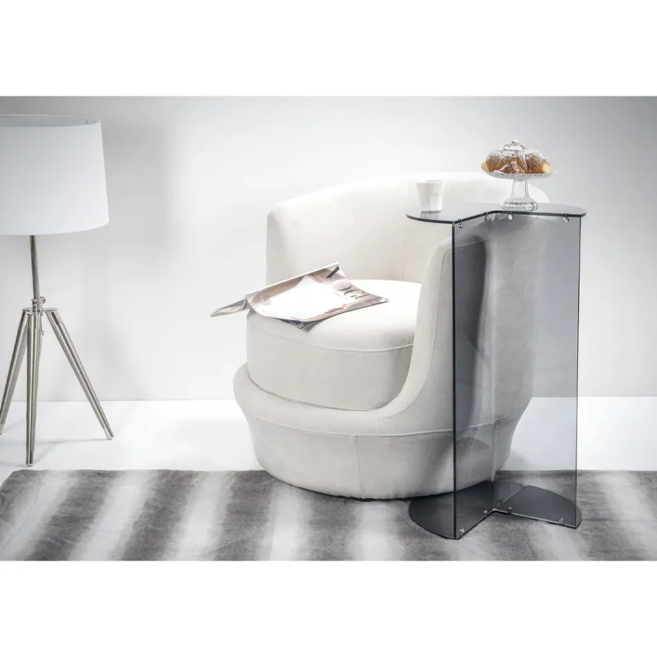 طاولة قهوة من زجاج شبكي شفاف أو ملون، صنع في إيطاليا - Tabli Viadurini