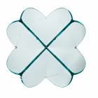 طاولة قهوة لغرفة المعيشة مع زهرة زجاجية شفافة وقاعدة حمضية، 3 أحجام - فيوريلا Viadurini