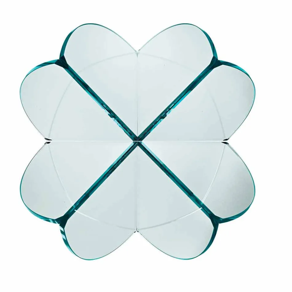 طاولة قهوة لغرفة المعيشة مع زهرة زجاجية شفافة وقاعدة حمضية، 3 أحجام - فيوريلا Viadurini