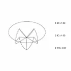 طاولة قهوة لغرفة المعيشة مع زهرة زجاجية شفافة وقاعدة حمضية، 3 أحجام - فيوريلا Viadurini