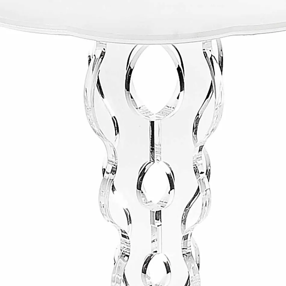 طاولة قهوة دائرية بيضاء قطر 36 سم تصميم عصري من جانيس، صنع في إيطاليا Viadurini