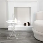 طاولة قهوة دائرية بيضاء، قطر 50 سم، تصميم عصري من جانيس، صنع في إيطاليا Viadurini