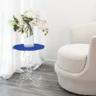 طاولة قهوة دائرية زرقاء قطر 50 سم تصميم جانيس الحديث، صنع في إيطاليا Viadurini