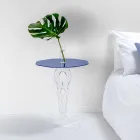 طاولة قهوة دائرية زرقاء قطر 50 سم تصميم عصري من جانيس، صنع في إيطاليا Viadurini