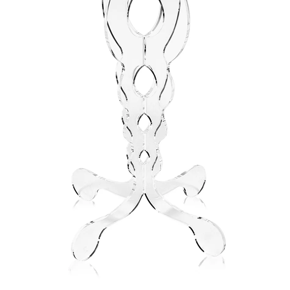 طاولة قهوة دائرية من زجاج شبكي شفاف، مقاسين - فوسفوري Viadurini