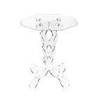 طاولة قهوة دائرية من زجاج شبكي شفاف، مقاسين - فوسفوري Viadurini