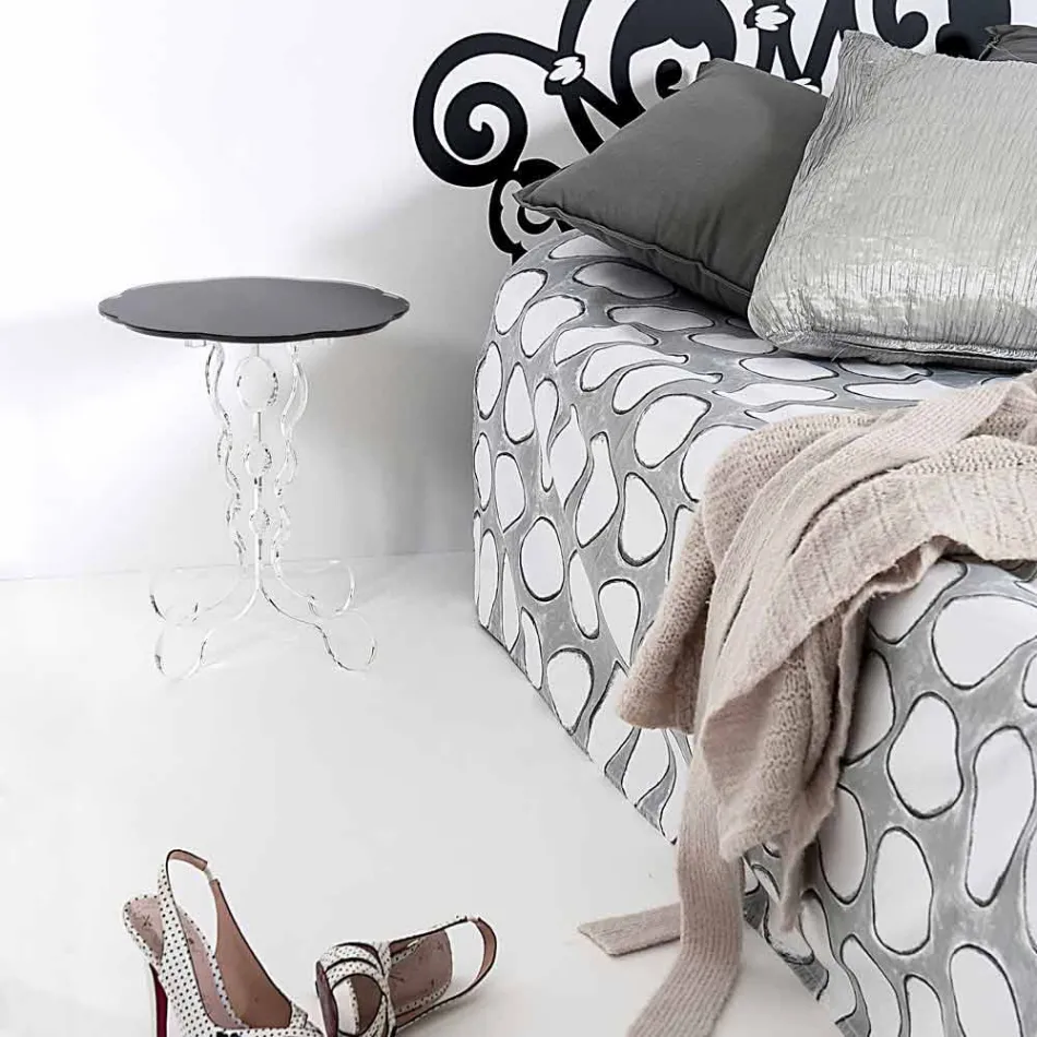 طاولة قهوة دائرية سوداء 36 سم تصميم عصري من جانيس، صنع في إيطاليا Viadurini