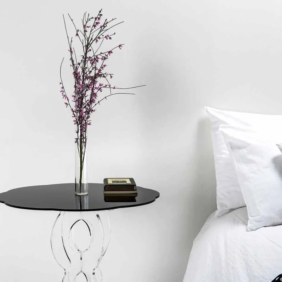 طاولة قهوة دائرية سوداء قطر 50 سم تصميم عصري من جانيس، صنع في إيطاليا Viadurini