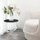 طاولة قهوة دائرية سوداء قطر 50 سم تصميم جانيس الحديث، صنع في إيطاليا Viadurini