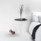 طاولة قهوة دائرية سوداء قطر 50 سم تصميم عصري من جانيس، صنع في إيطاليا Viadurini