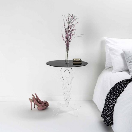 طاولة قهوة دائرية سوداء قطر 50 سم تصميم عصري من جانيس، صنع في إيطاليا Viadurini