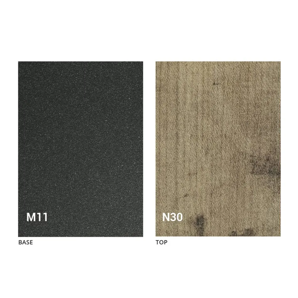 طاولة قهوة قابلة للتحويل مع سطح خشبي وقاعدة معدنية، صنع في إيطاليا - لون الخوخ Viadurini