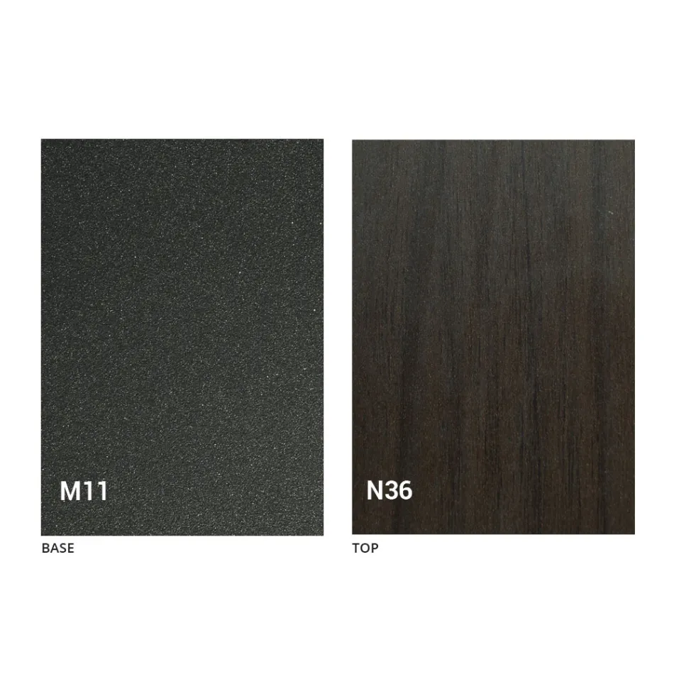 طاولة قهوة قابلة للتحويل مع سطح خشبي وقاعدة معدنية، صنع في إيطاليا - لون الخوخ Viadurini