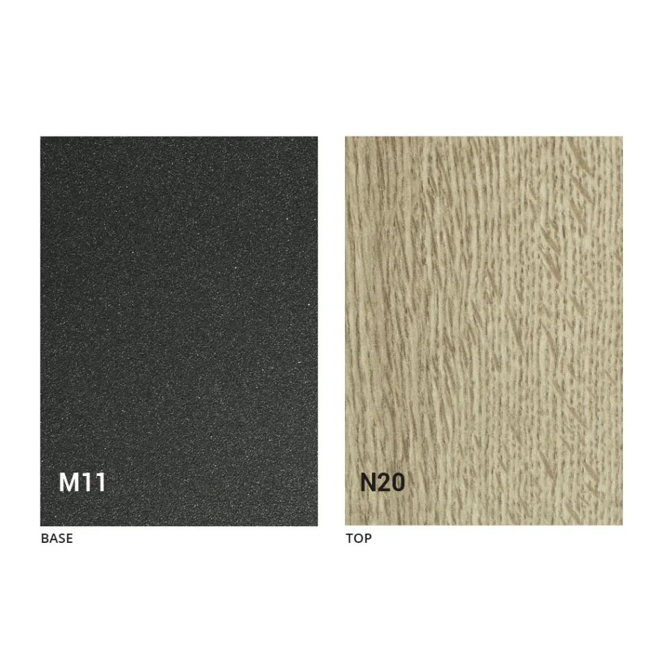 طاولة قهوة قابلة للتحويل مع سطح خشبي وقاعدة معدنية، صنع في إيطاليا - لون الخوخ Viadurini