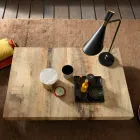 طاولة قهوة بتصميم قابل للتحويل من الخشب والمعدن الأسود، صنع في إيطاليا - نيفيريو Viadurini