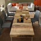 طاولة قهوة بتصميم قابل للتحويل من الخشب والمعدن الأسود، صنع في إيطاليا - نيفيريو Viadurini