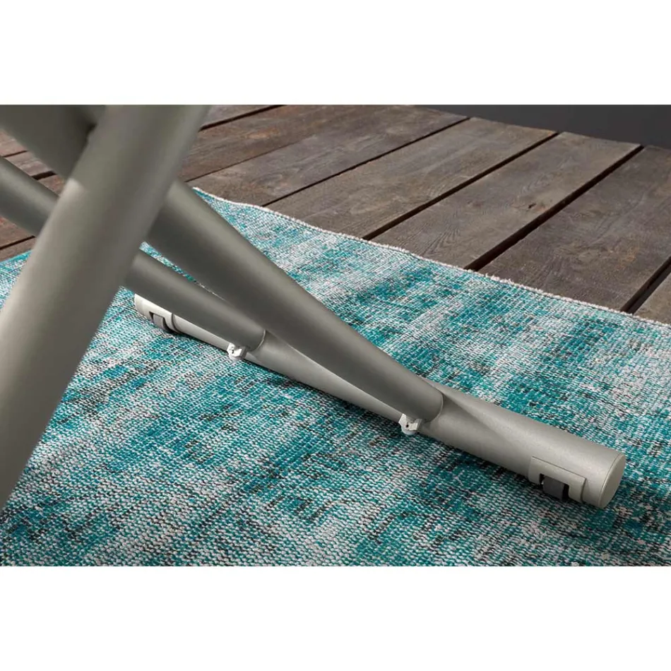 طاولة قهوة قابلة للتحويل بتصميم معدني وسيراميكي، صنع في إيطاليا - زحل Viadurini