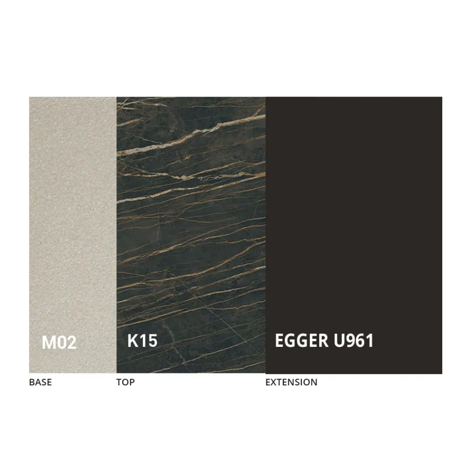 طاولة قهوة قابلة للتحويل بتصميم معدني وسيراميكي، صنع في إيطاليا - زحل Viadurini