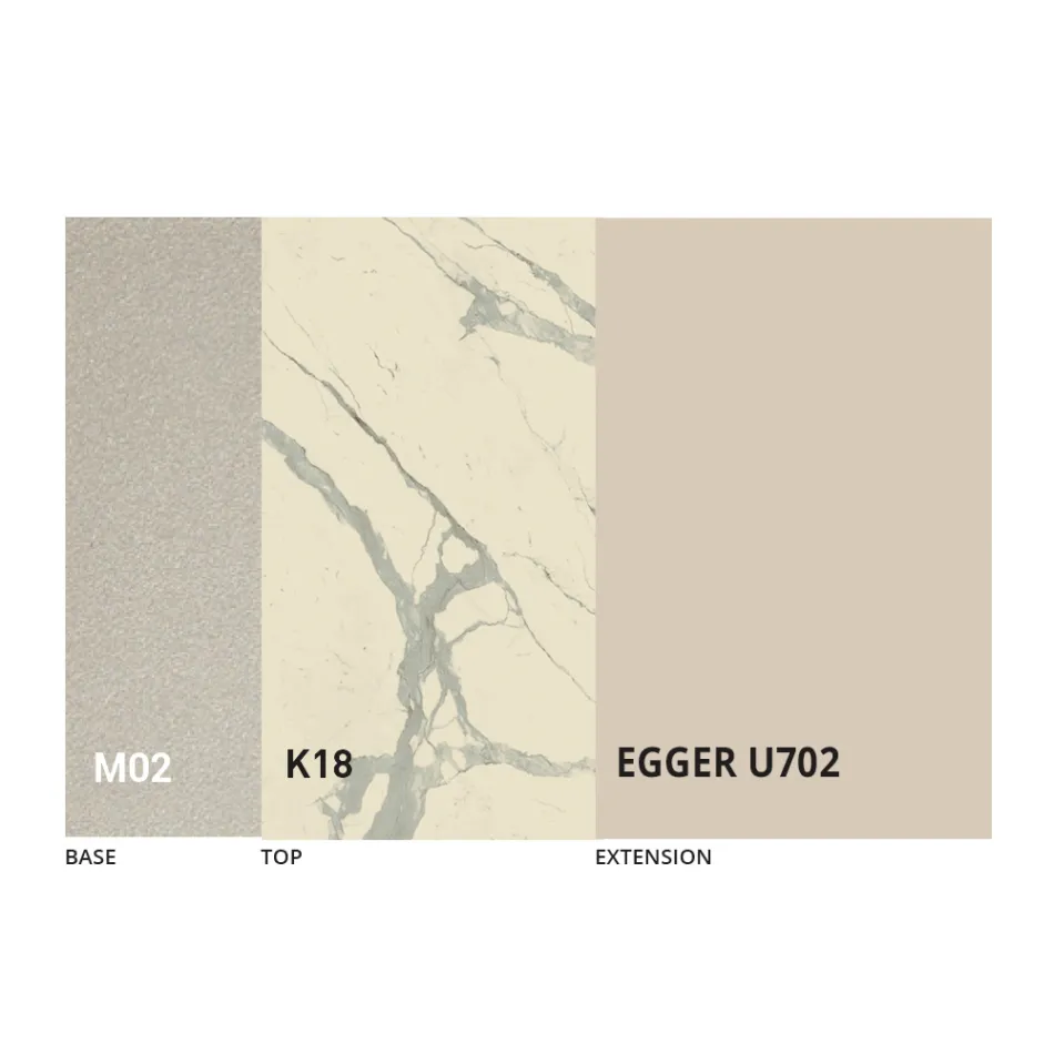 طاولة قهوة قابلة للتحويل بتصميم معدني وسيراميكي، صنع في إيطاليا - زحل Viadurini