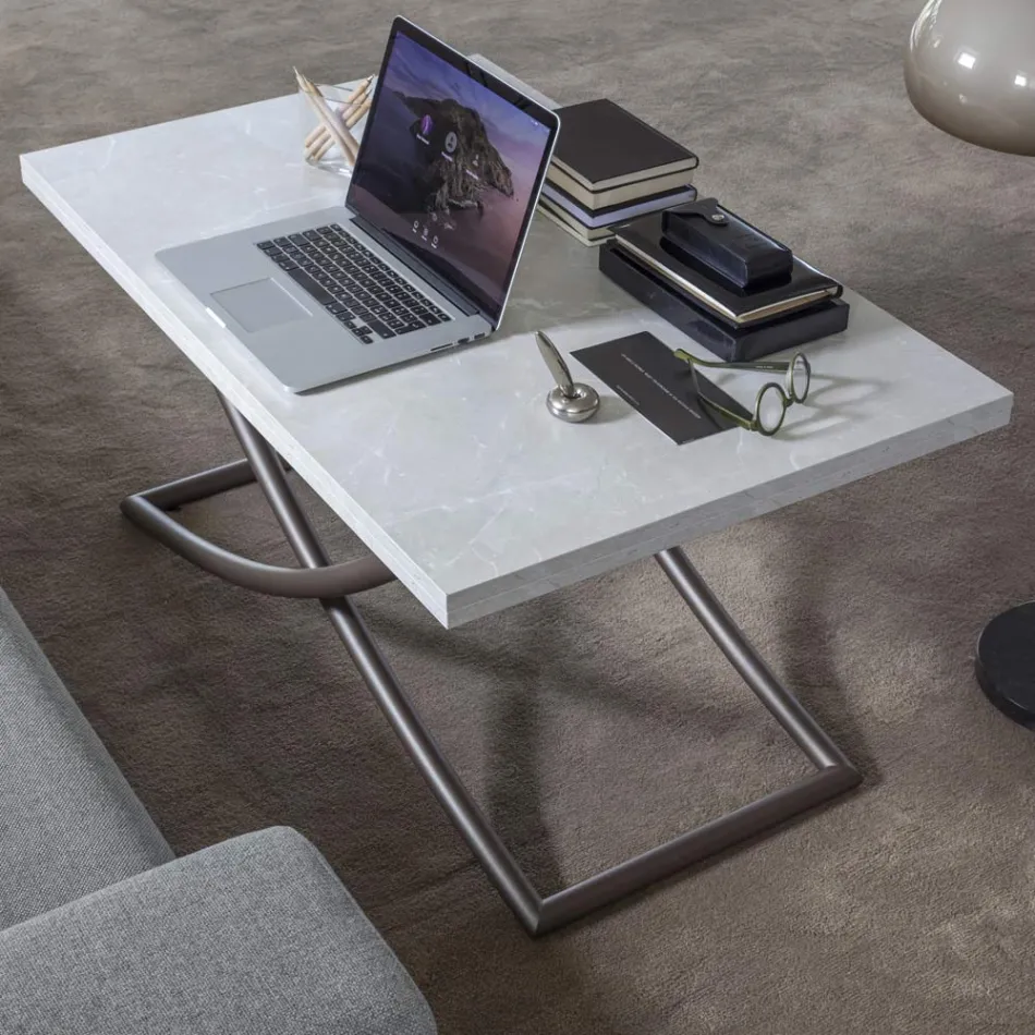 طاولة قهوة قابلة للتحويل إلى طاولة طعام خشبية مصنوعة في إيطاليا - أيكيدو Viadurini