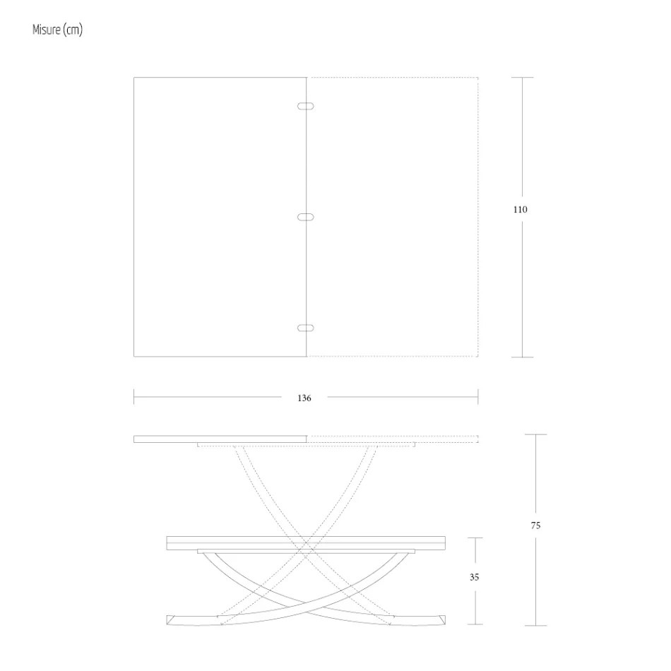 طاولة قهوة قابلة للتحويل إلى طاولة طعام خشبية مصنوعة في إيطاليا - أيكيدو Viadurini