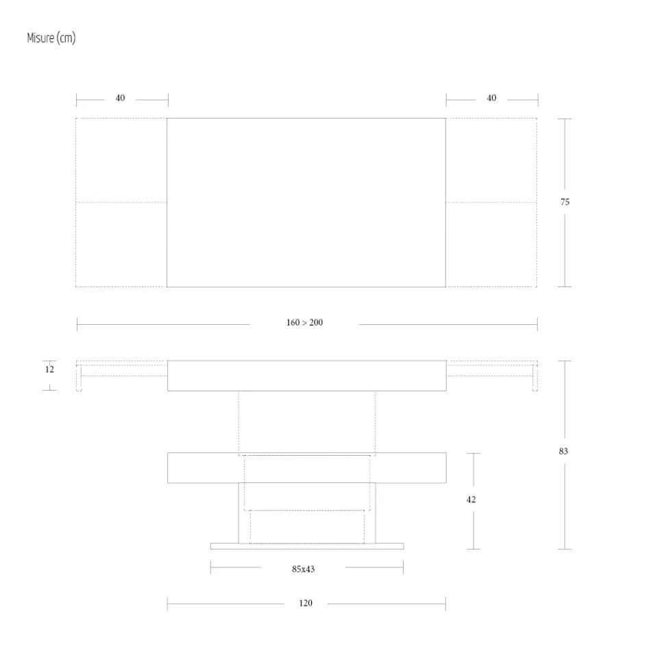 طاولة قهوة قابلة للتحويل إلى طاولة طعام خشبية مصنوعة في إيطاليا - بولار Viadurini