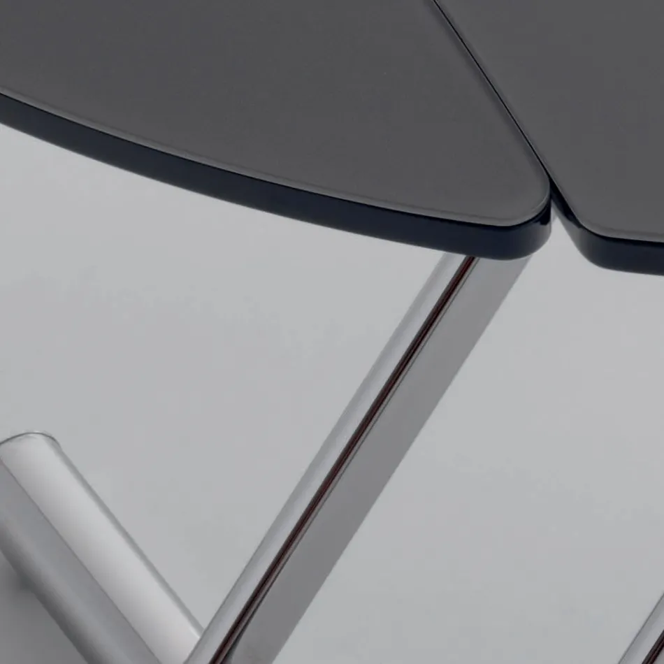 طاولة قهوة قابلة للتحويل مصنوعة من المعدن والزجاج - جيوردانا Viadurini