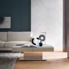 طاولة قهوة عصرية قابلة للتحويل مع سطح بتأثير الملاط، صنع في إيطاليا - سالومون Viadurini