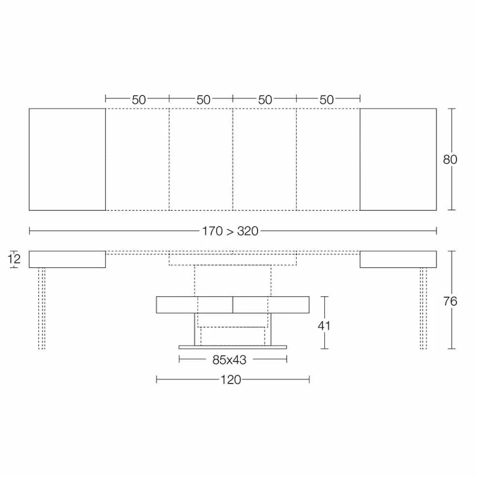طاولة قهوة عصرية قابلة للتحويل مع سطح بتأثير الملاط، صنع في إيطاليا - سالومون Viadurini