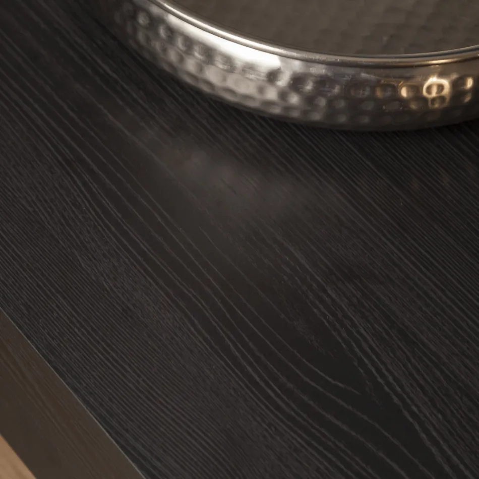 طاولة قهوة حديثة قابلة للتحويل مصنوعة من المعدن والخشب في إيطاليا - يونيفرس Viadurini