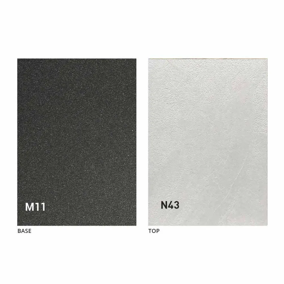 طاولة قهوة عصرية قابلة للتحويل مصنوعة من معدن الجرافيت وسطح خشبي - Sistocle Viadurini