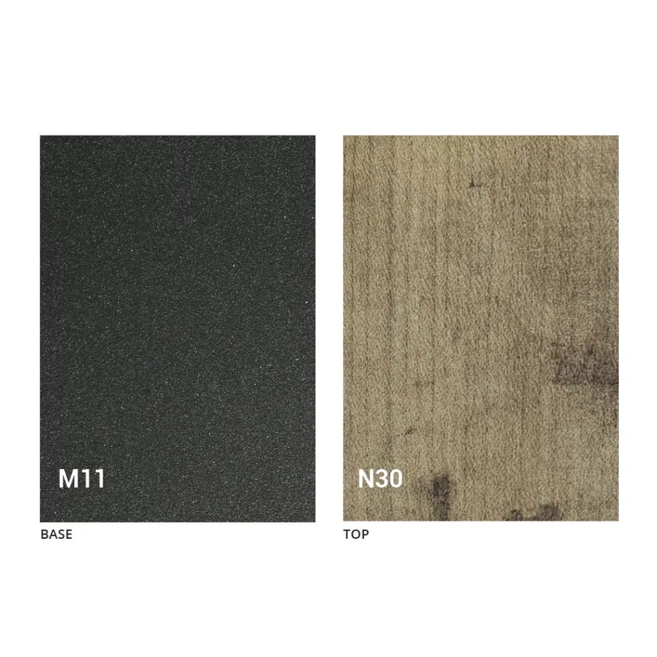 طاولة قهوة عصرية قابلة للتحويل مصنوعة من معدن الجرافيت وسطح خشبي - Sistocle Viadurini