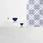 خزانة جانبية صغيرة شفافة معاصرة مقاس 50×50 سم، مصنوعة في إيطاليا Viadurini