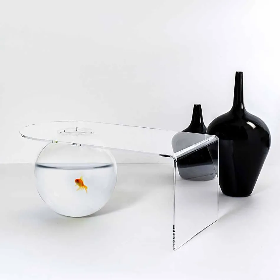 طاولة قهوة بتصميم عصري حديث، الطول 90 × الارتفاع 40 × الارتفاع 48 سم، بولي، صنع في إيطاليا Viadurini