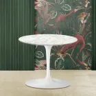 طاولة قهوة توليب من طراز Eero Saarinen H 39 مع سطح من رخام كارارا، صنع في إيطاليا - لون قرمزي Viadurini