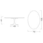 طاولة قهوة توليب من طراز Eero Saarinen H 41 بسطح بيضاوي من رخام كارارا ستاتواريتو Viadurini