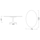 طاولة قهوة توليب من طراز Eero Saarinen H 41 بسطح بيضاوي من رخام كارارا ستاتواريتو Viadurini