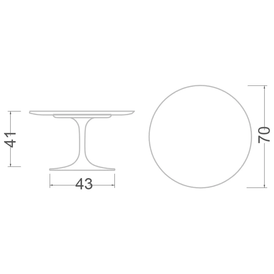 طاولة قهوة توليب Eero Saarinen H 41 من سيراميك كالاكاتا مايكل أنجلو Viadurini