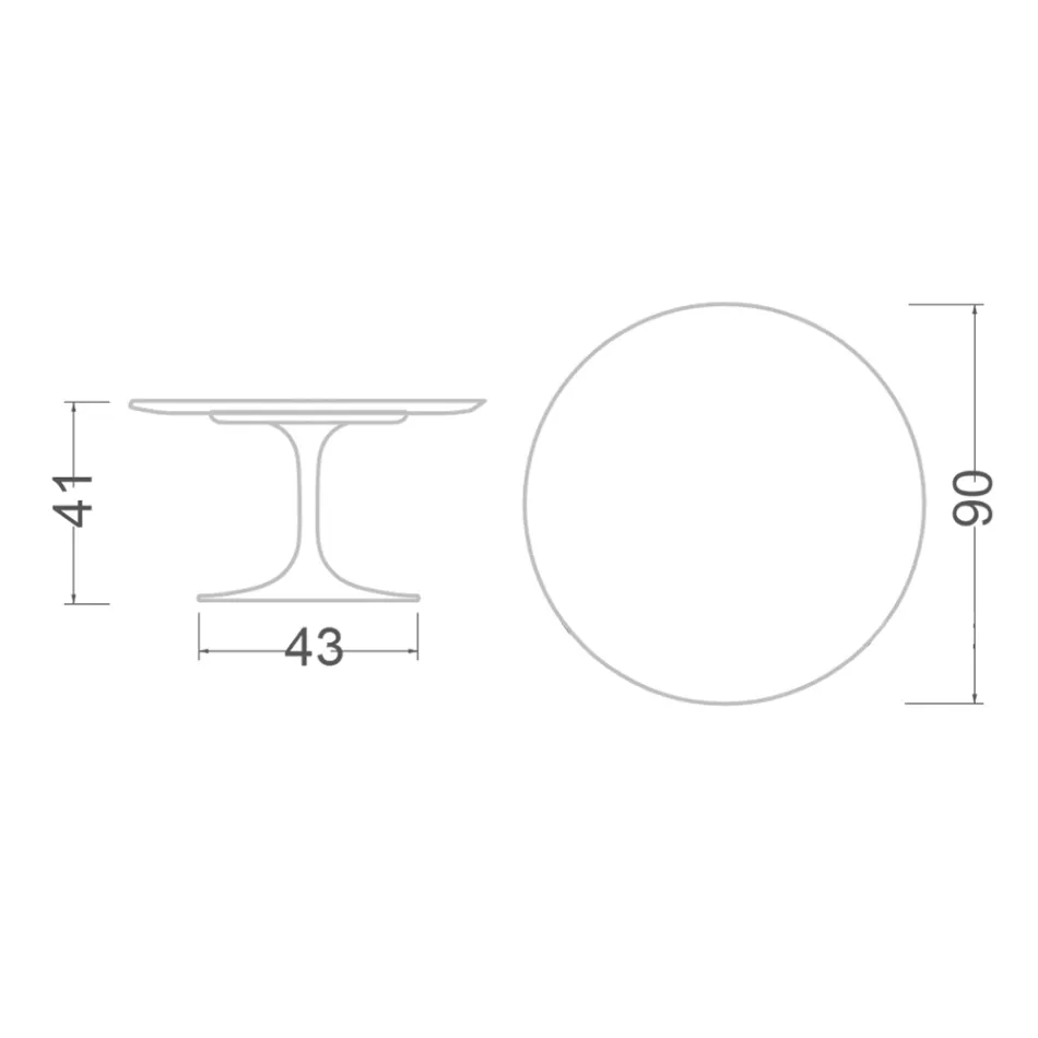 طاولة قهوة توليب Eero Saarinen H 41 من سيراميك كالاكاتا مايكل أنجلو Viadurini