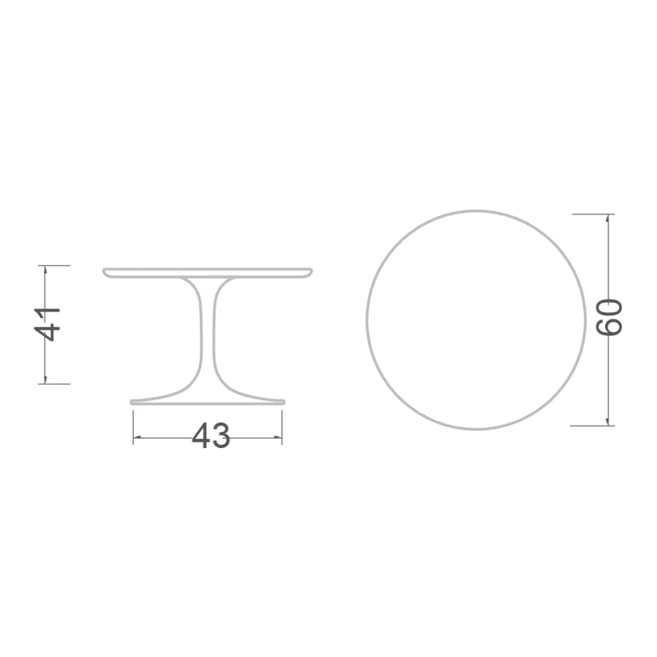 طاولة قهوة توليب من تصميم إيرو سارينين، ارتفاع 41 بوصة، مصنوعة من سيراميك سومنيا في إيطاليا - لون قرمزي Viadurini