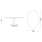طاولة قهوة توليب من إيرو سارينين H 41 بيضاوية الشكل بسطح من اللامينيت السائل الأبيض - قرمزي Viadurini