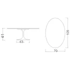 طاولة قهوة بيضاوية من طراز Eero Saarinen H 41 مصنوعة من سيراميك بلون كريمي ماسي، مصنوعة في إيطاليا - لون قرمزي Viadurini