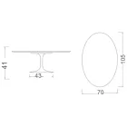 طاولة قهوة إيرو سارينين توليب بيضاوية الشكل، ارتفاع 41 سم، مصنوعة من السيراميك اللامع، صنع في إيطاليا - لون قرمزي Viadurini
