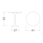 طاولة قهوة توليب من طراز Eero Saarinen H 52 باللون الأبيض السائل، مصنوعة في إيطاليا - قرمزي Viadurini