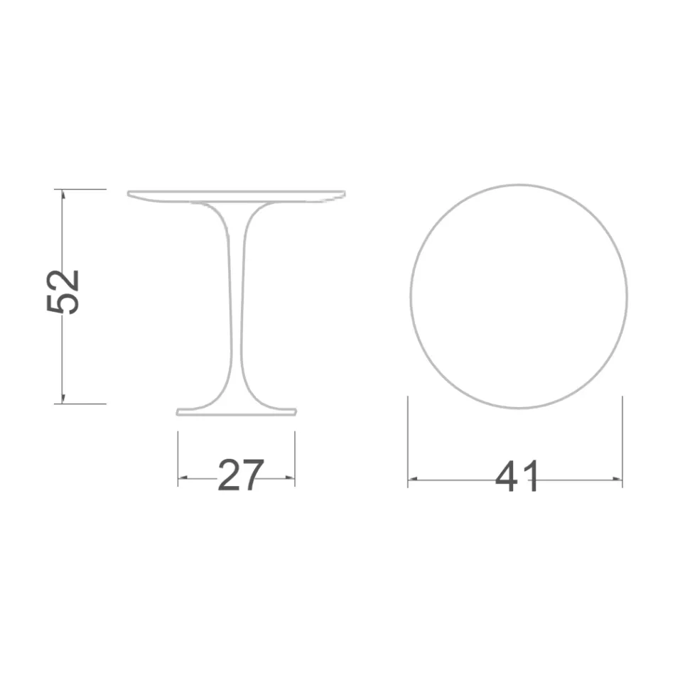 طاولة قهوة توليب من طراز Eero Saarinen H 52 باللون الأبيض السائل، مصنوعة في إيطاليا - قرمزي Viadurini