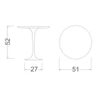 طاولة قهوة توليب من إيرو سارينن H 52 مصنوعة من رخام ماركينيا الأسود، صنع في إيطاليا - قرمزي Viadurini