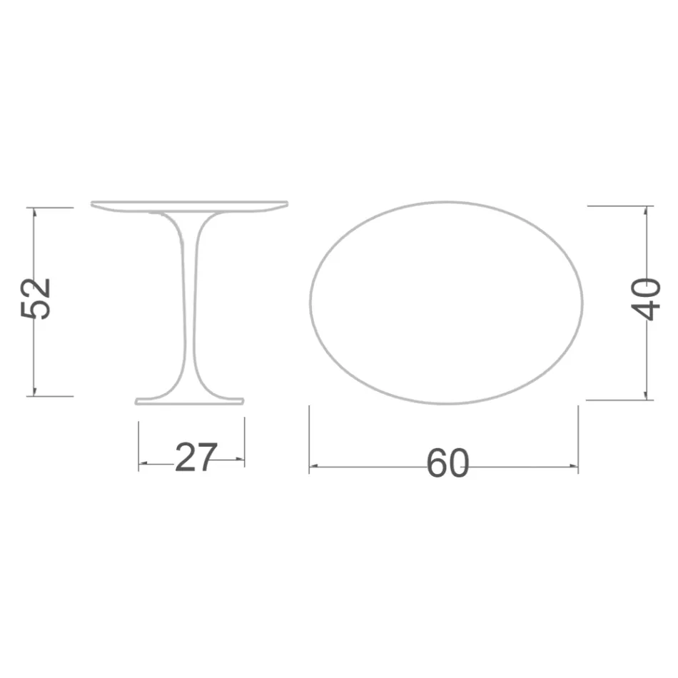 طاولة قهوة توليب من إيرو سارينين H 52 بيضاوية من رخام ألبي الأخضر، صنعت في إيطاليا Viadurini