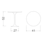 طاولة قهوة توليب إيرو سارينن H 52 دائرية من رخام أرابيسكاتو، صنع في إيطاليا - قرمزي Viadurini