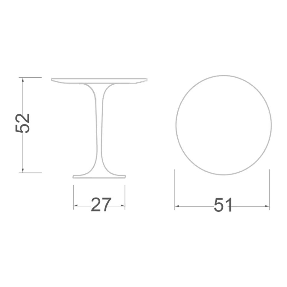 طاولة قهوة توليب إيرو سارينن H 52 دائرية من رخام أرابيسكاتو، صنع في إيطاليا - قرمزي Viadurini